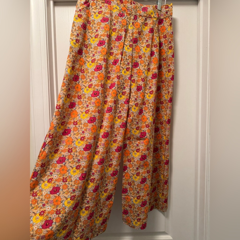 Free People NWT Floral Wide-Leg Pants SIZE 14